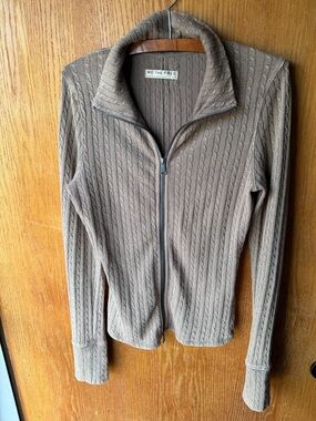 We The Free Women’s Dusted Cocoa Cable-Knit Zip-Up Sweater